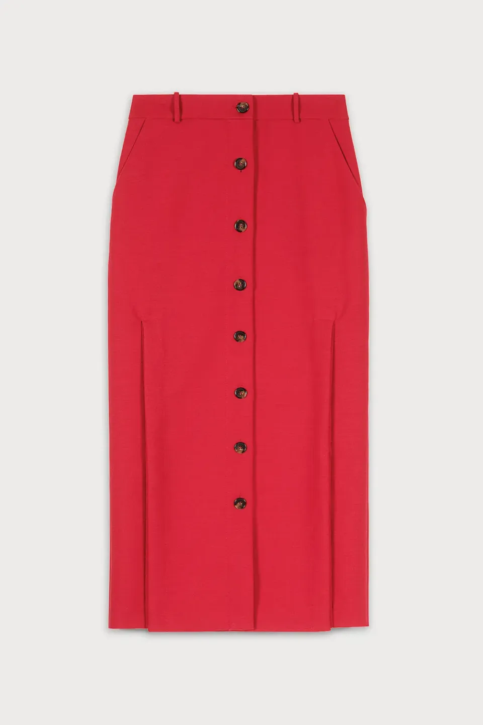 PORTS Gonna a trapezio rossa elegante classica
