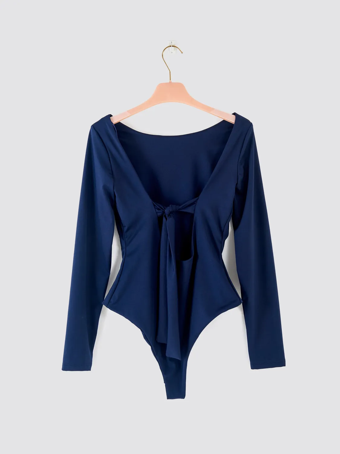 Vicolo Body con Fiocco sul Retro lycra blu