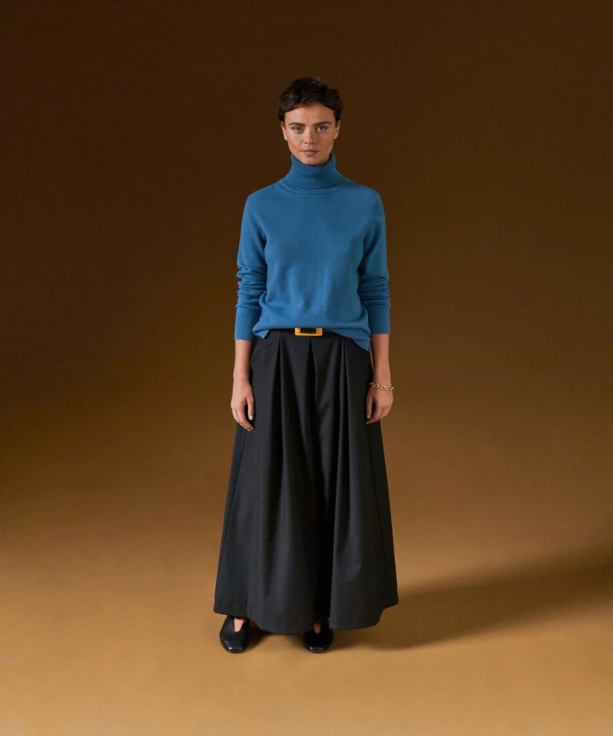 Rodier Dolcevita Cashmere Blu Azzurro Maglione 100% Cashmere