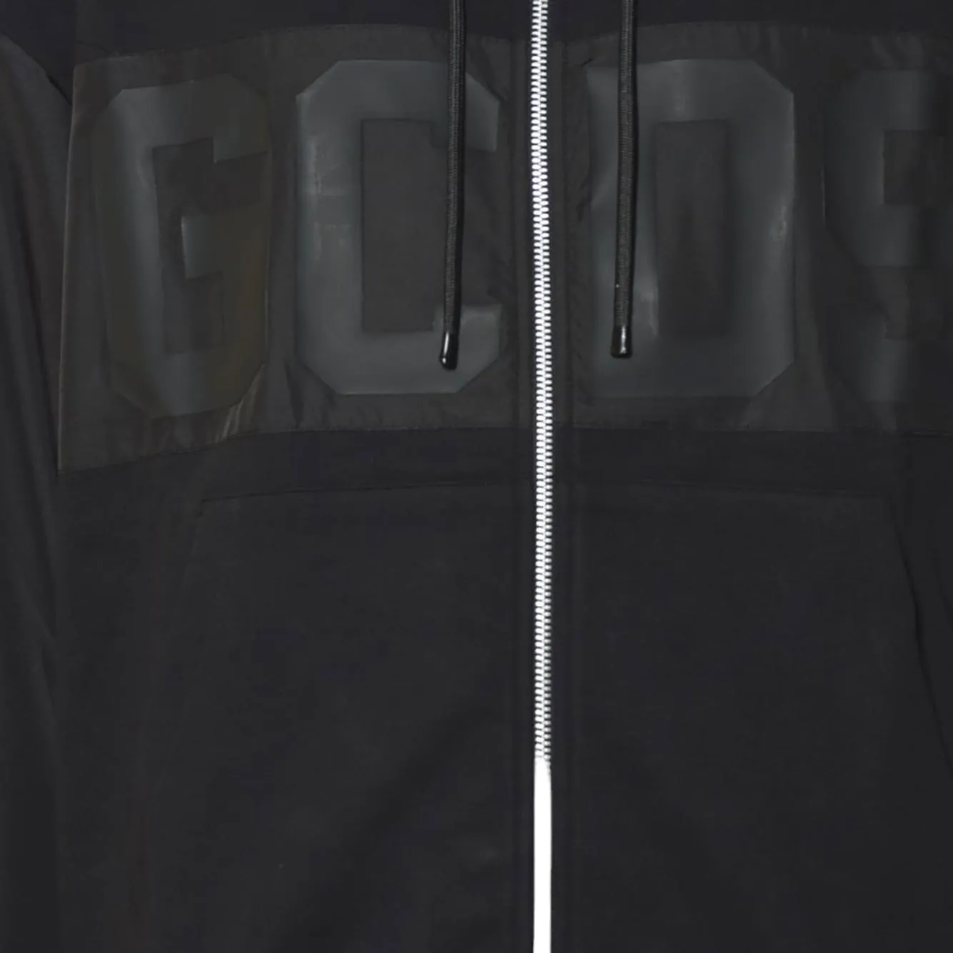 GCDS Band Logo B1XM2001JI1 felpa zip nylon nera
