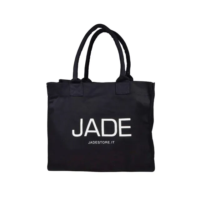 Jade Totebag shopper nero canvas cotone taglia unica