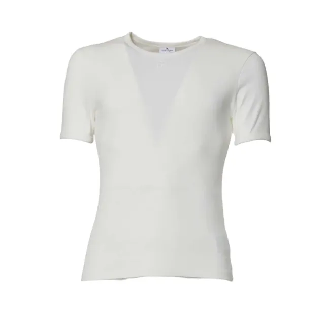 Courrèges 125JTS020JS0203 t-shirt cotone bianco logo