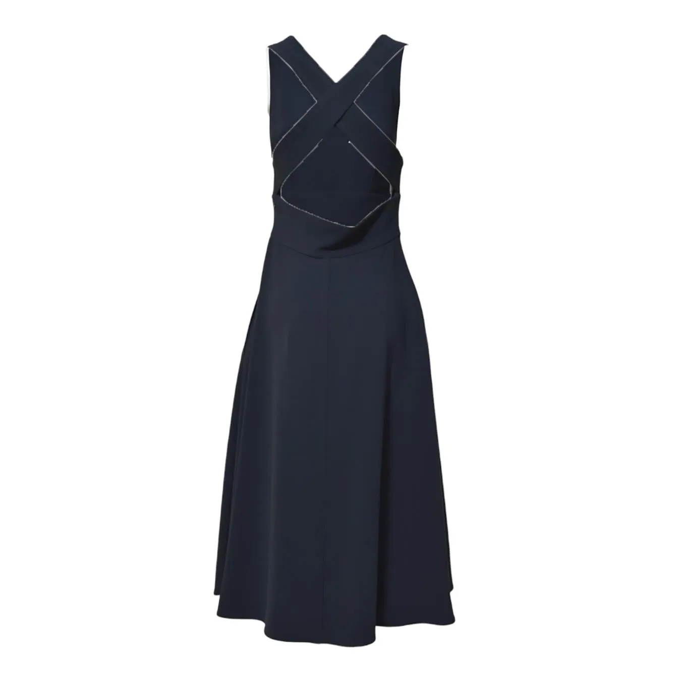 Aspesi G2938P001 abito lungo blu notte taglia 40 crepe