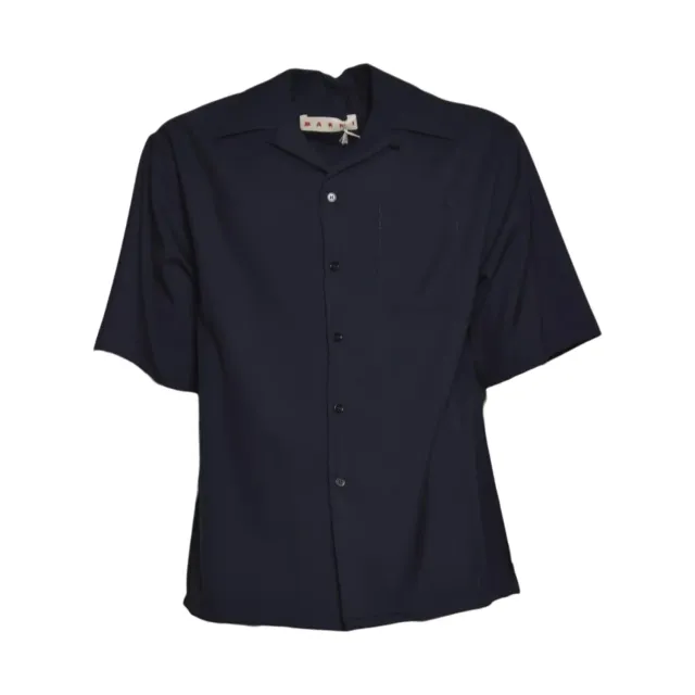 Marni CUMU0213A5UTW839 00B99 camicia lana blu nero
