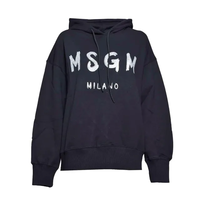 MSGM 3741MDM515G247799 felpa cappuccio nero glitter