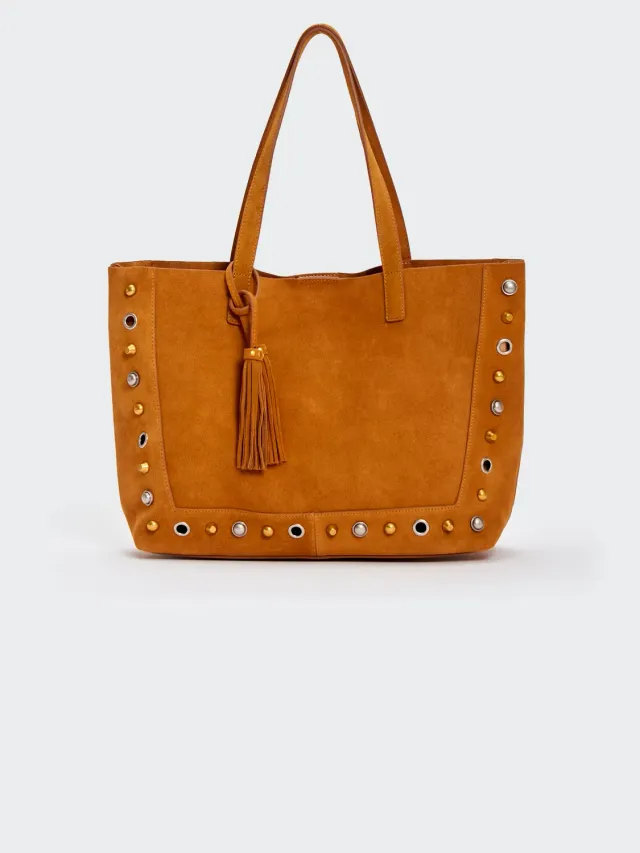 Vicolo Borsa Calida Tote Cuoio pelle borchie