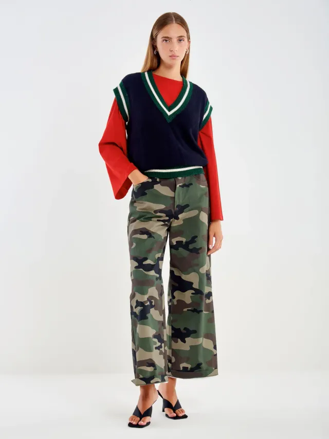 Vicolo pantalone camouflage cotone militare taglia L