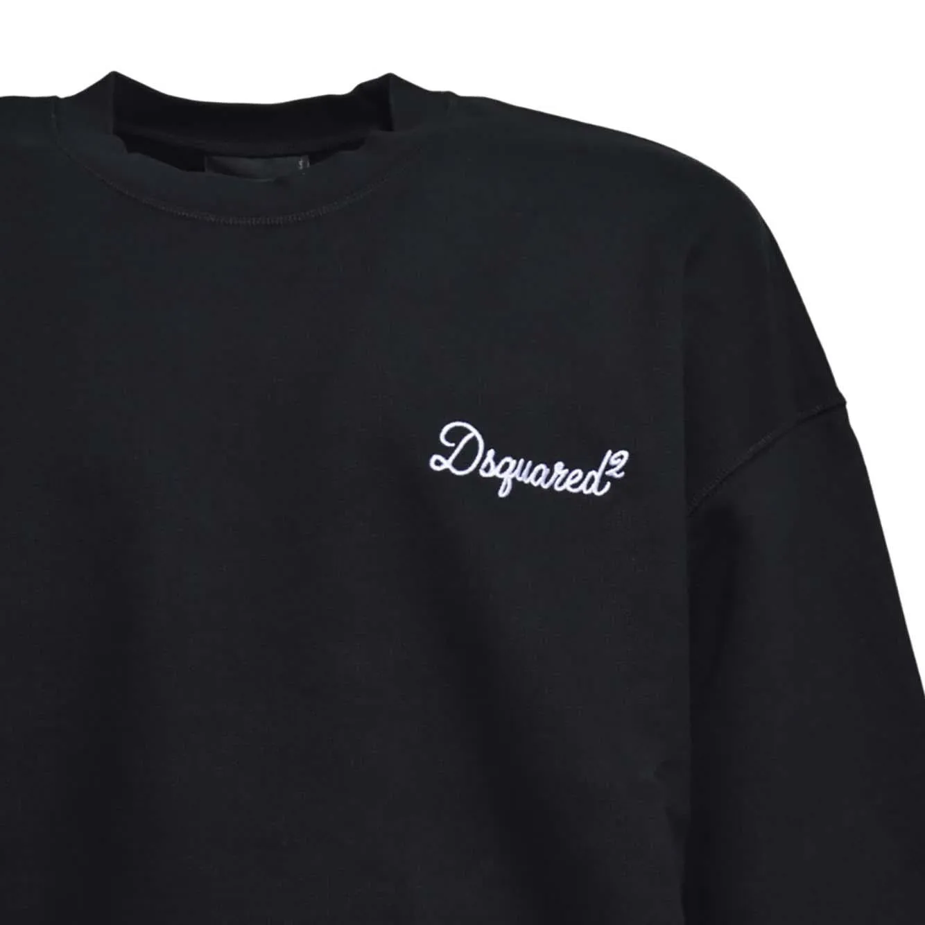 Dsquared2 S74GU0930 felpa nera uomo relax fit cotone