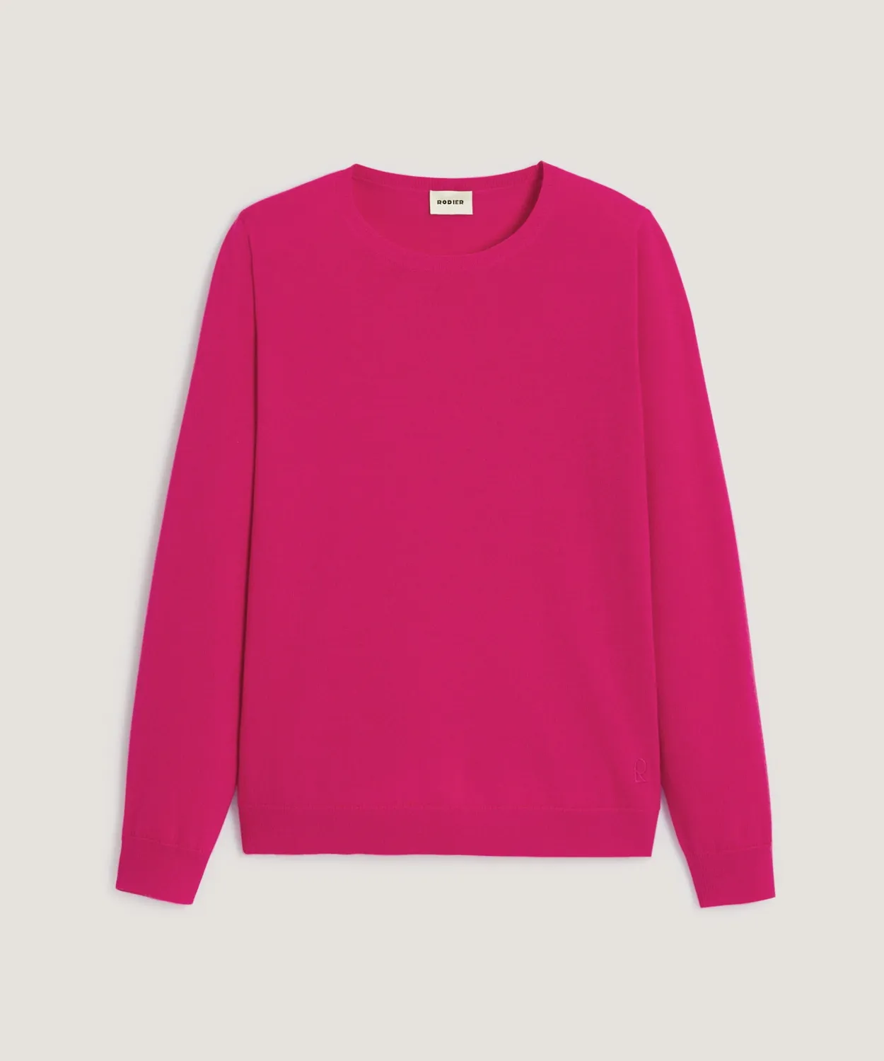 Rodier maglione girocollo lana merino rosa 100% merino