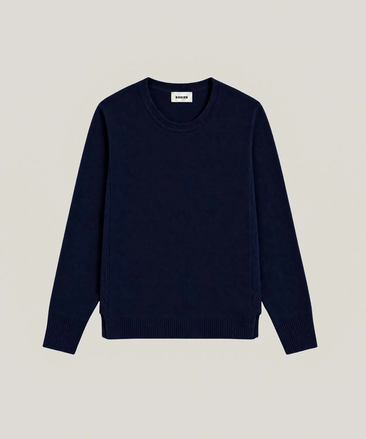Rodier Maglione Girocollo Cashmere Blu Marino Maglia Fine