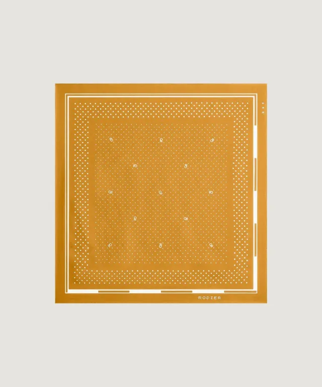 Rodier Bandana Foulard Seta Ocre Pois 53x53