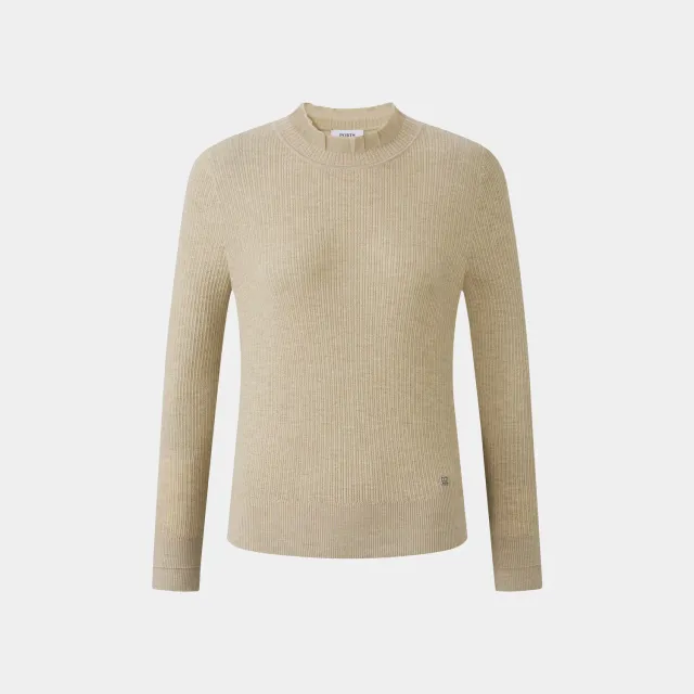 PORTS LQ9K427WKF034 maglia dolcevita latte rouches