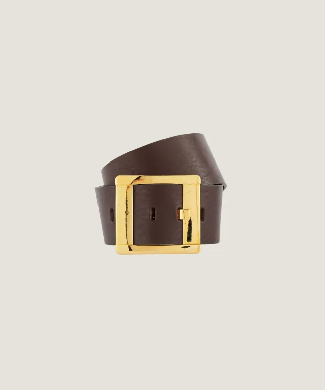 Rodier Cintura con fibbia accessorio marrone oro 6 cm