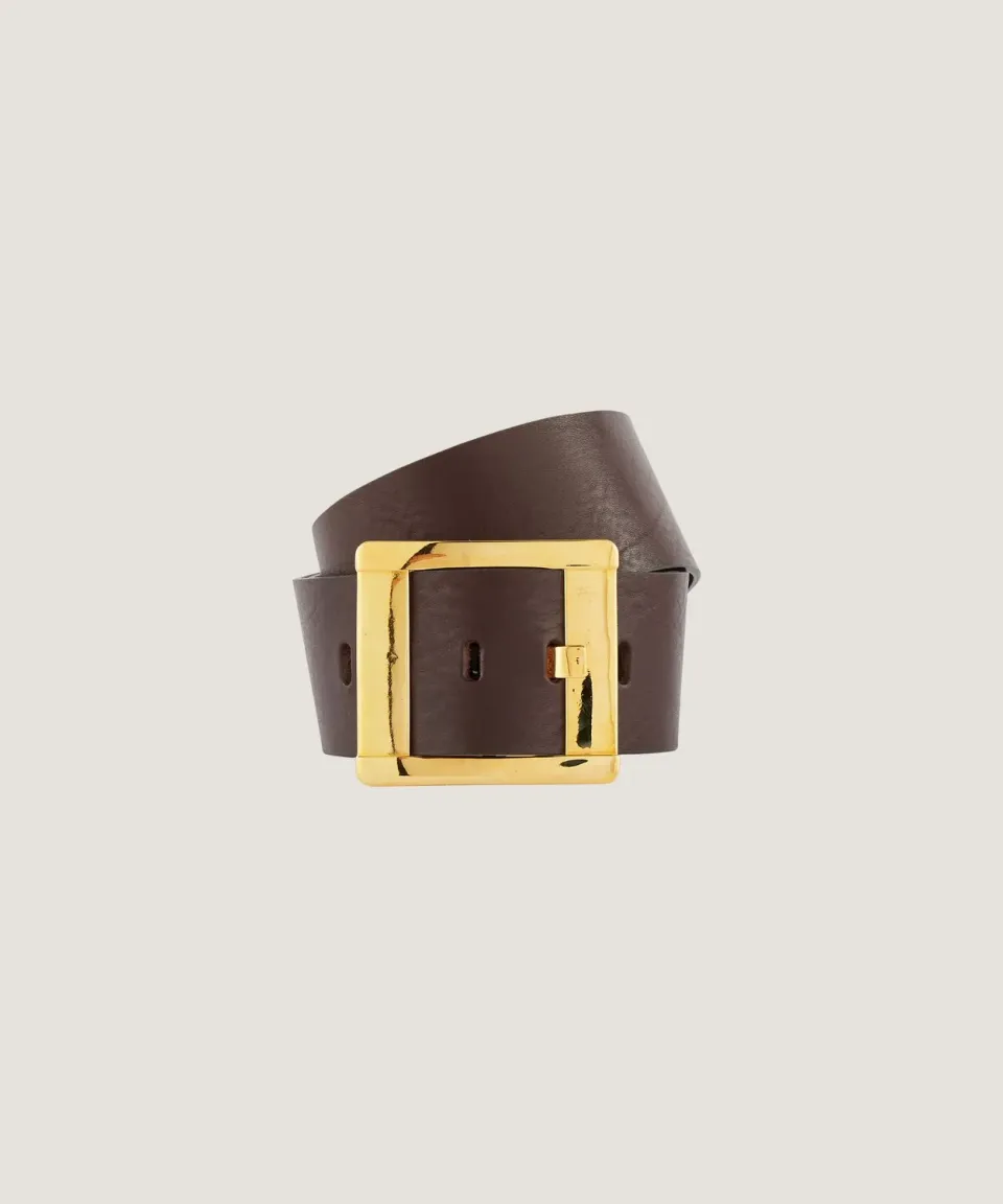 Rodier Cintura con fibbia accessorio marrone oro 6 cm
