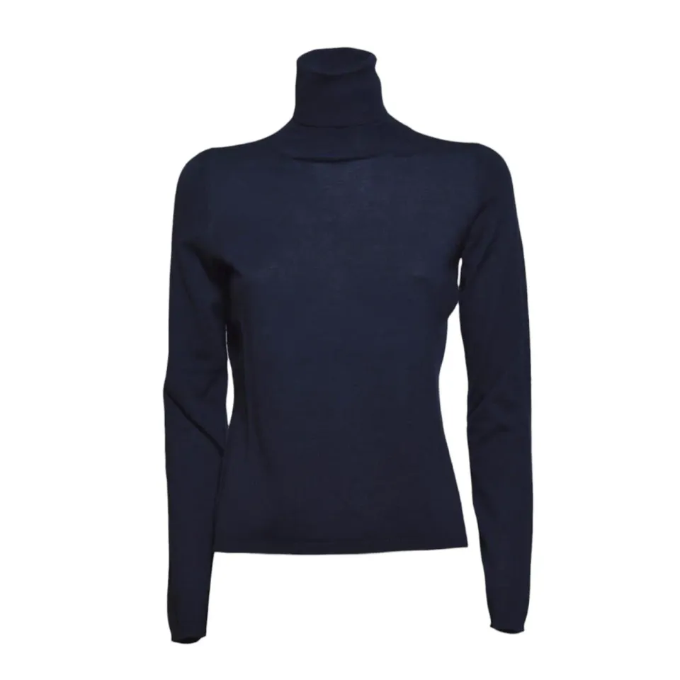 Max Mara Veloce dolcevita donna blu cashmere taglia L