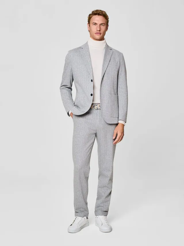 Paul Taylor Pantalone Jersey Gessato Grigio Chiaro cotone