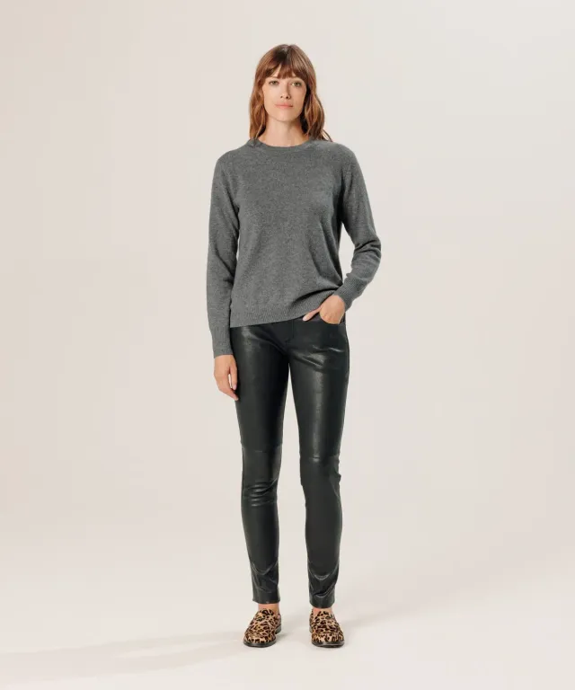 Rodier Maglione Girocollo Donna Cashmere Grigio Medio