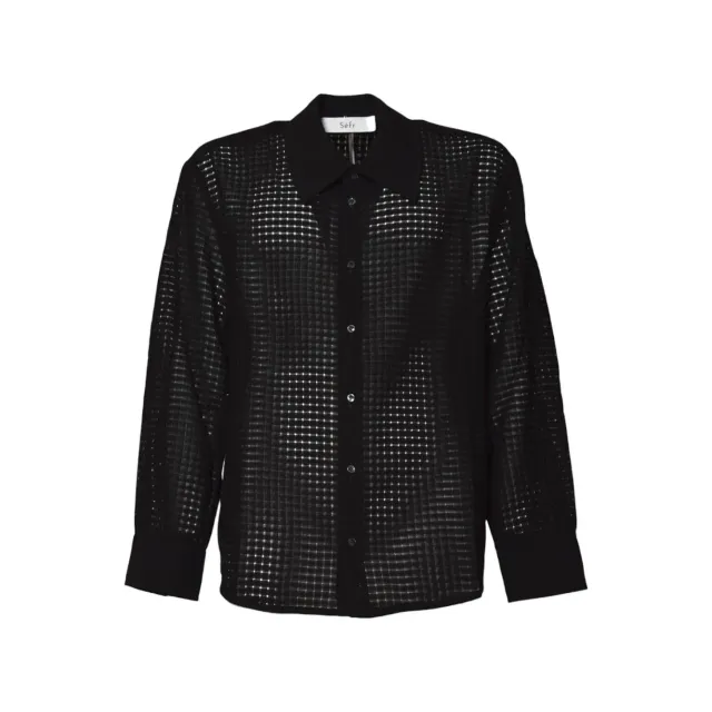 Séfr MSS25WESBAS Wes Camicia Nera Uomo