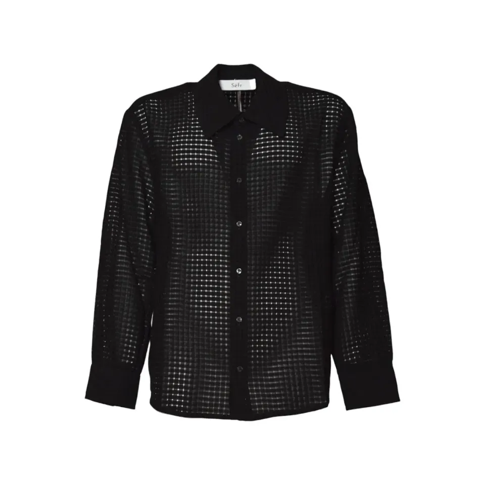 Séfr MSS25WESBAS Wes Camicia Nera Uomo