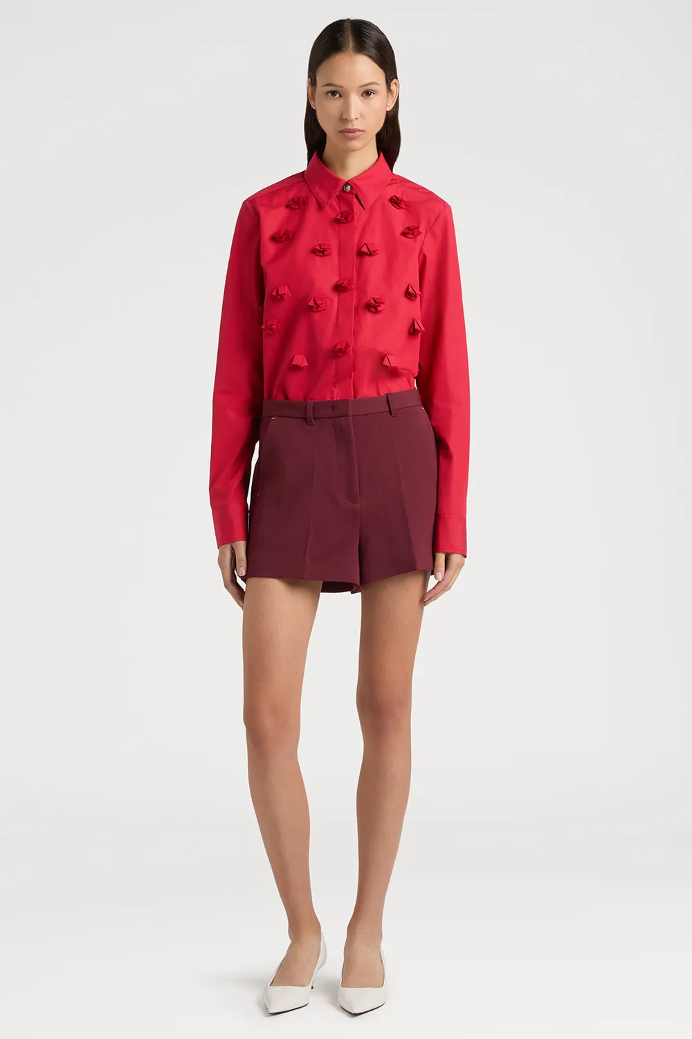 Ports 1961 PW125HLS11 camicia rossa paper cut fantasia