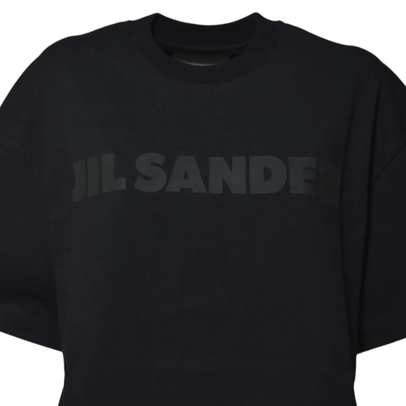 Jil Sander J03GC0137 t-shirt cotone nero logo tono su tono