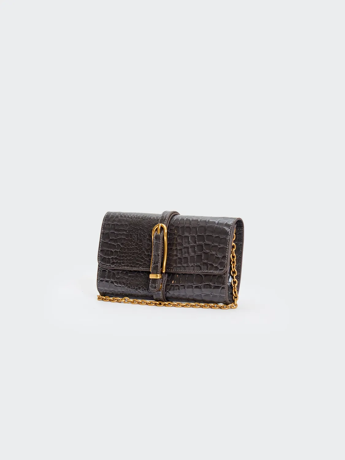 Vicolo Shibuya Belted pochette mini grigia catena