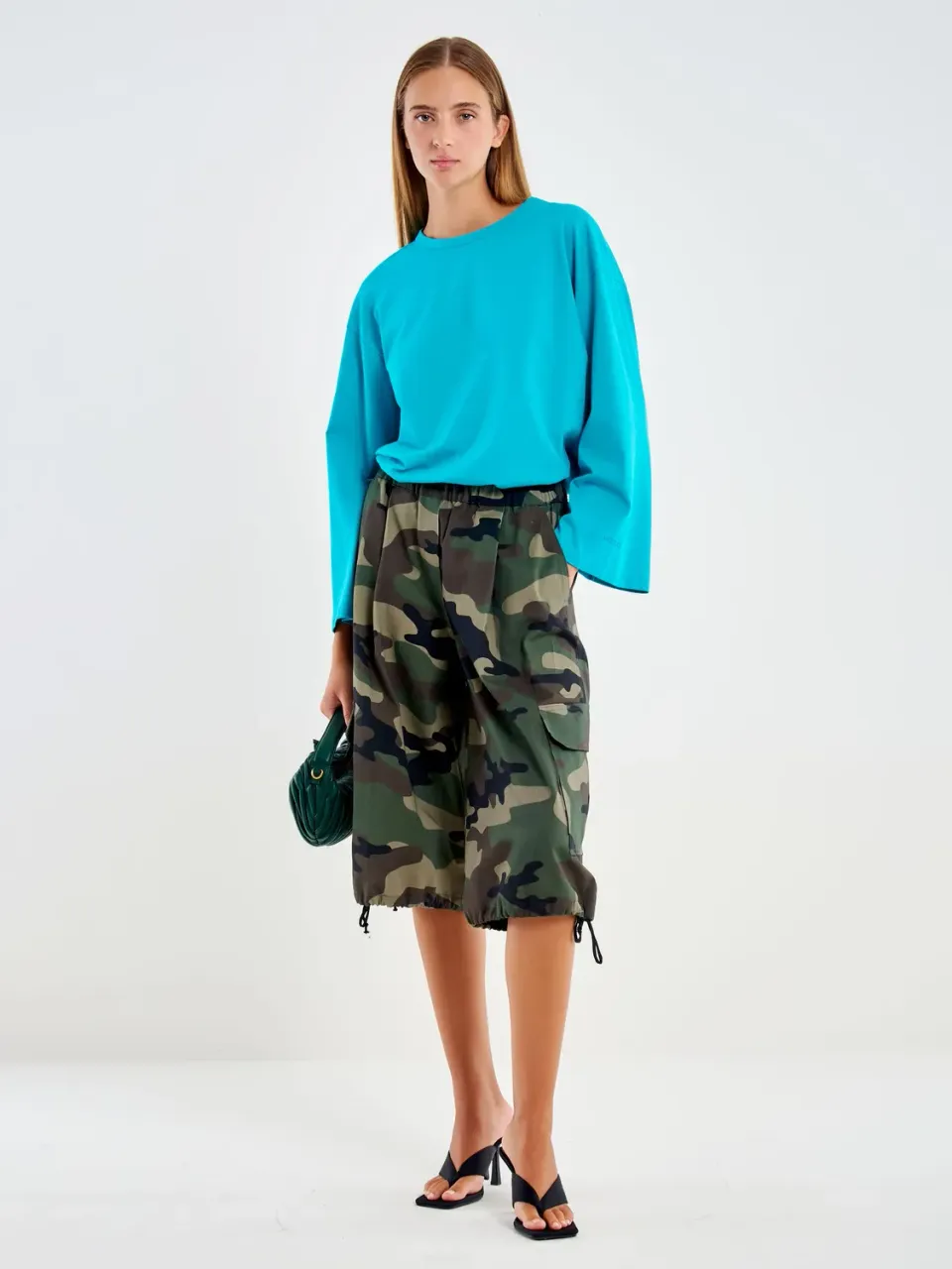 Vicolo Camouflage bermuda militare verde