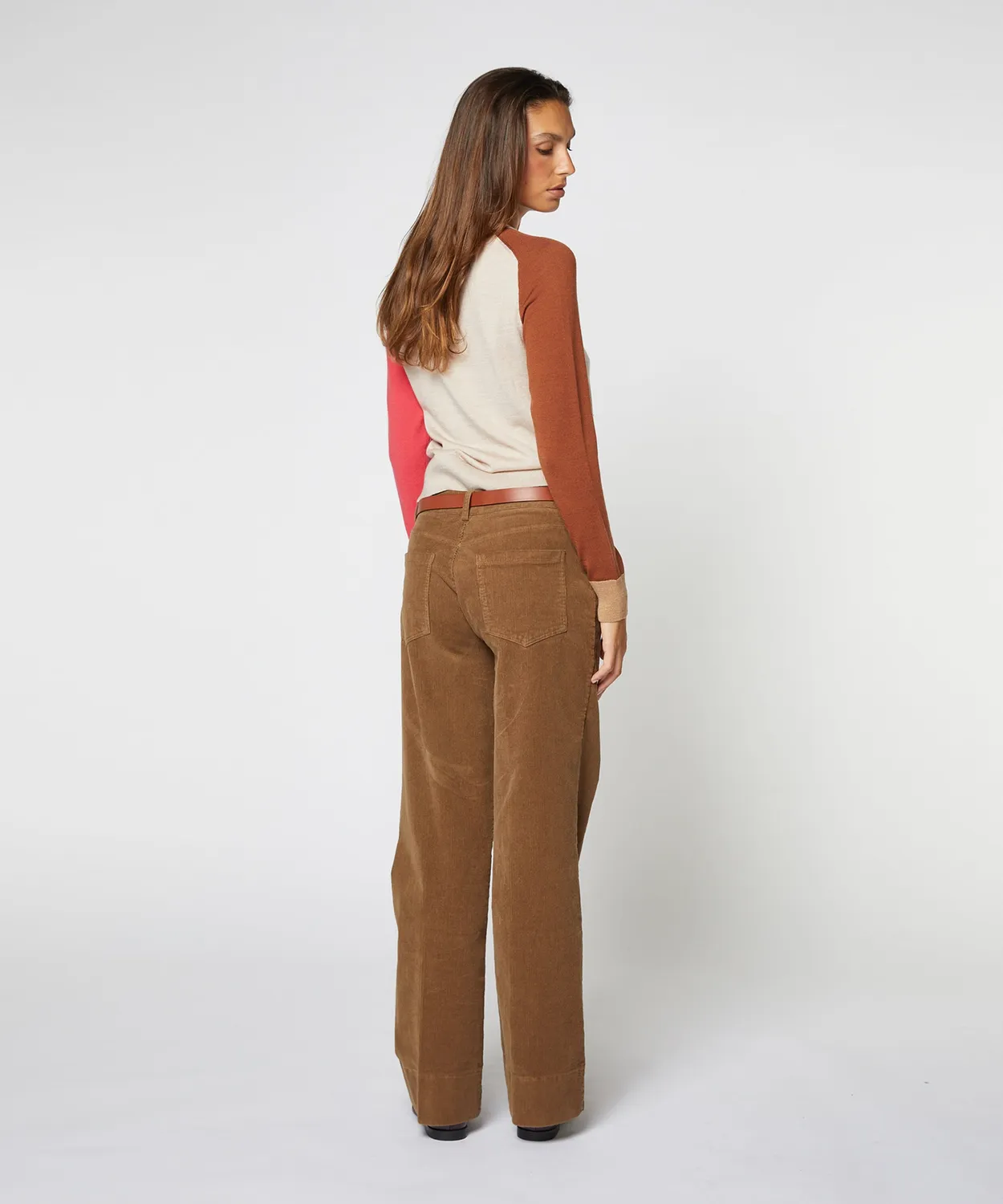 Rodier maglione girocollo merino avorio color block