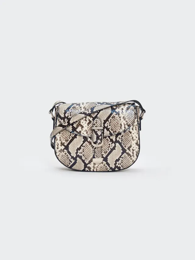 Vicolo Borsa Morgan Pitonata nera ecopelle