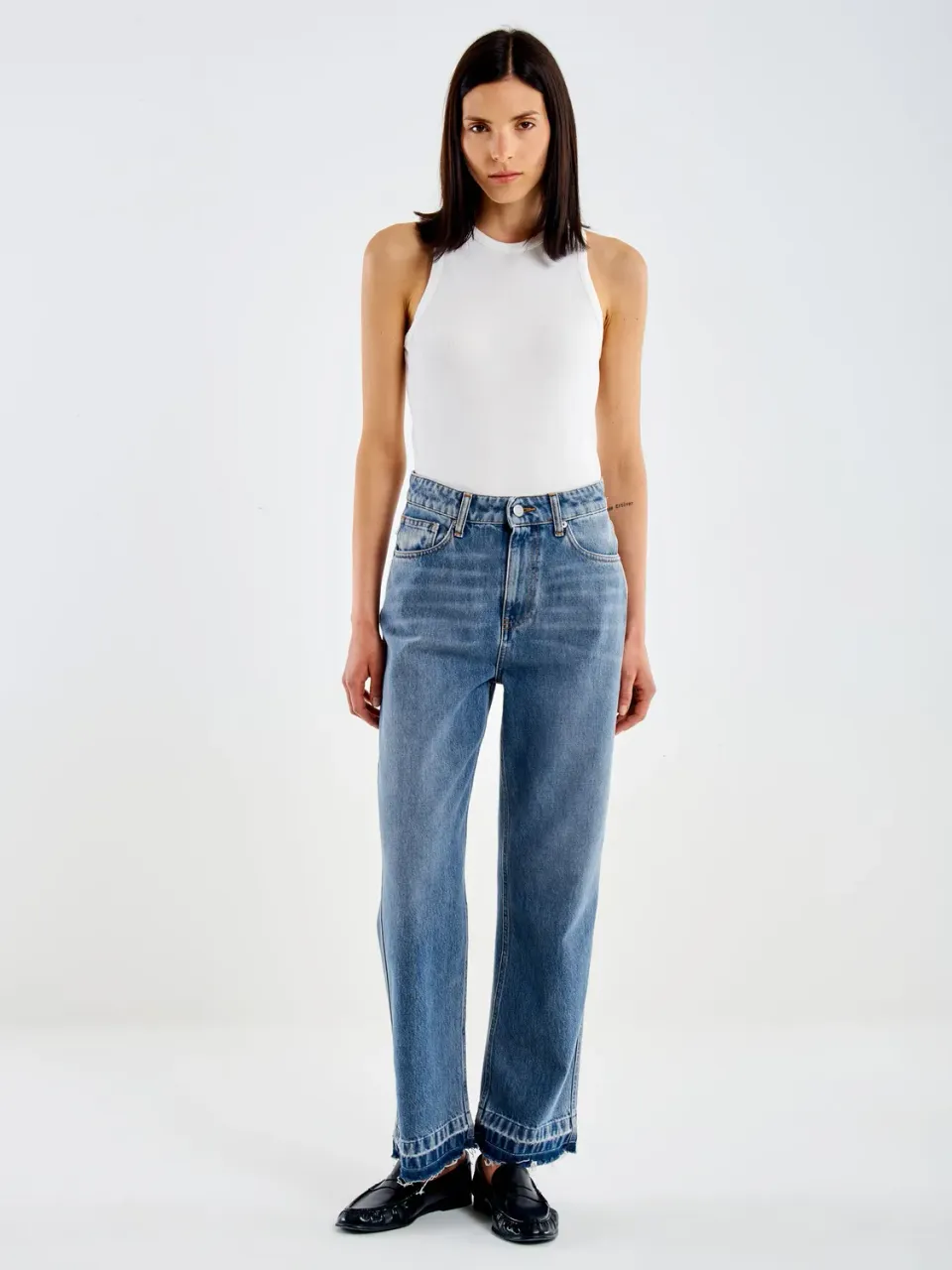 Vicolo Icon Kate jeans straight blu fondo scucito