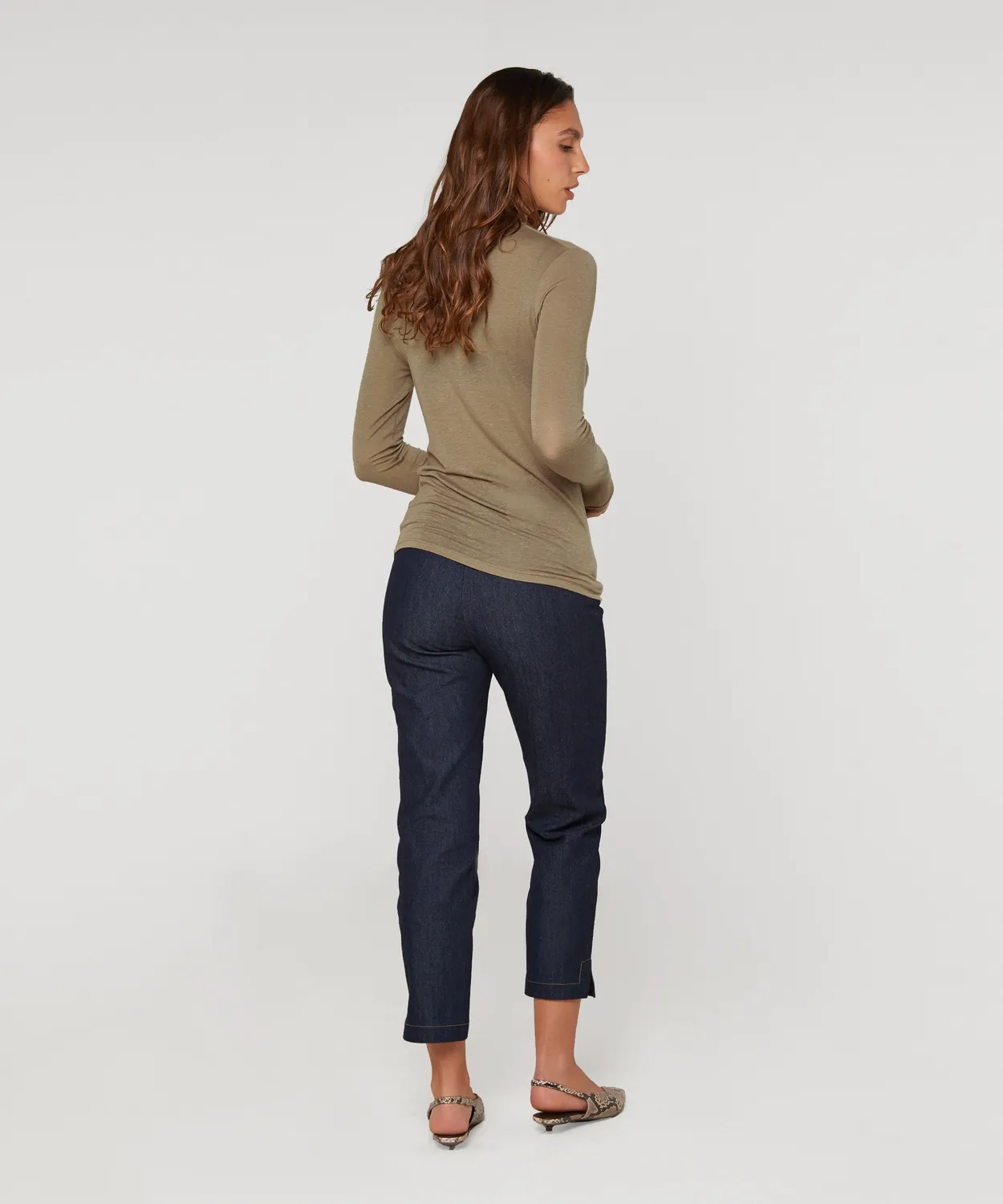 Rodier T-shirt drappeggiata maglia fine talpa collo alto