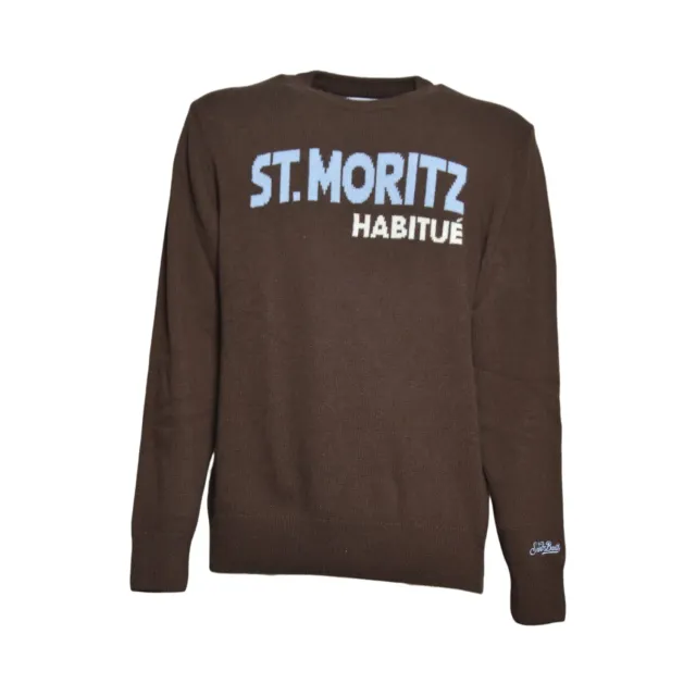 Saint Barth Heron maglione girocollo marrone L misto