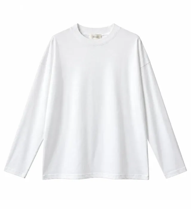 Vicolo t-shirt maniche lunghe over bianca taglia unica