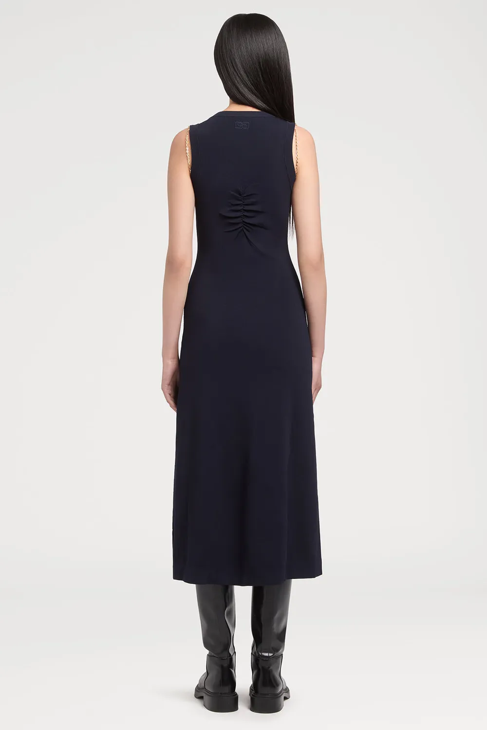 PORTS Golden Chain abito maglia blu catena oro