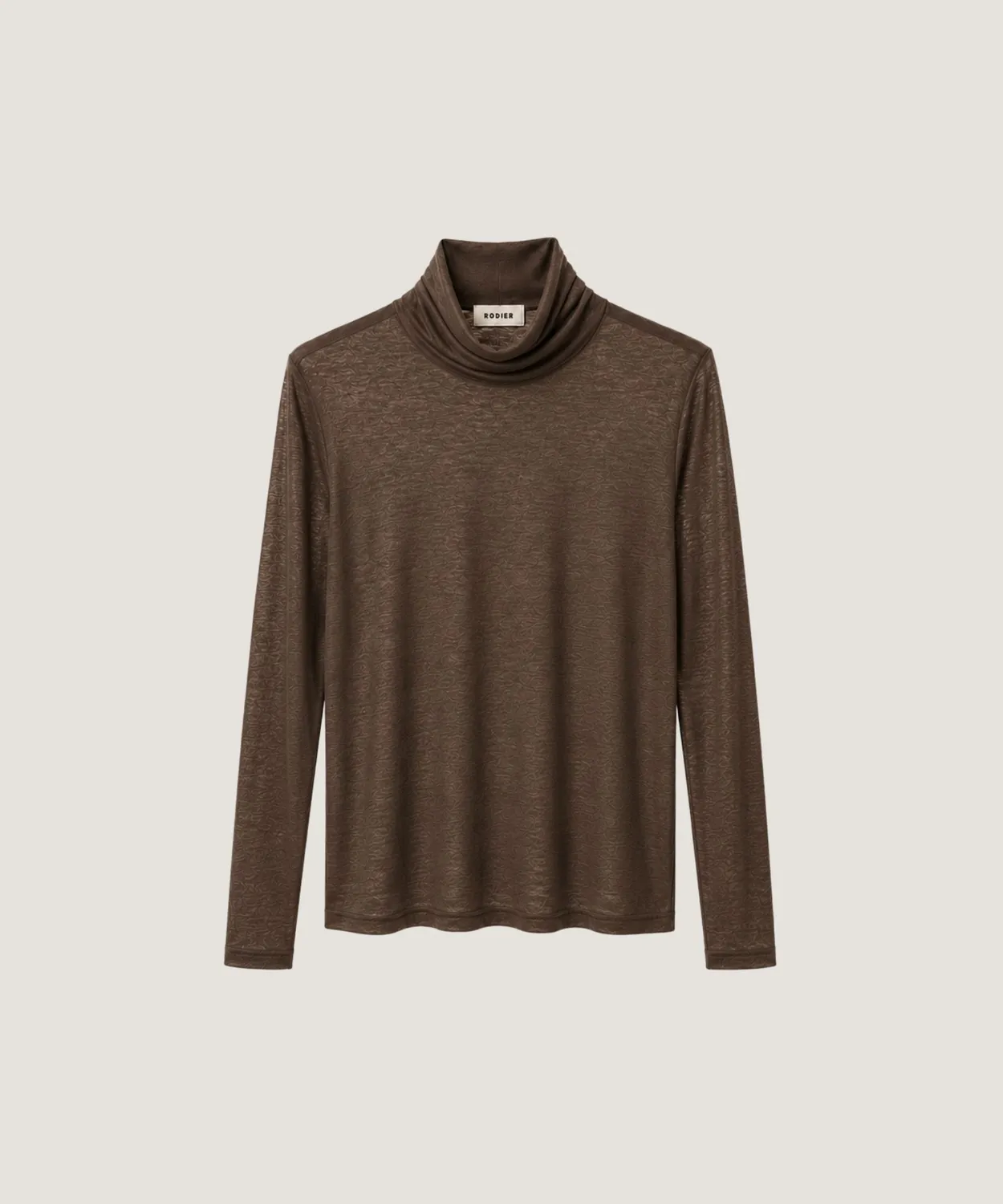 Rodier t-shirt collo alto marrone donna