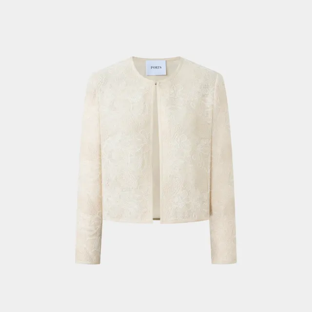 PORTS SS25 LQ8J080VLQ004 giacca crema floreale 2 elegante