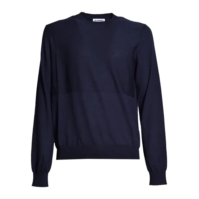 Jil Sander J22GP0111J14610 maglione blu notte lana