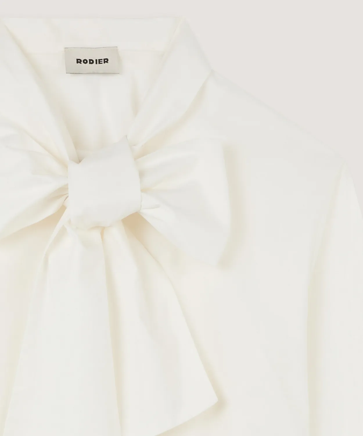 Rodier camicia bianca collo fiocco cotone S