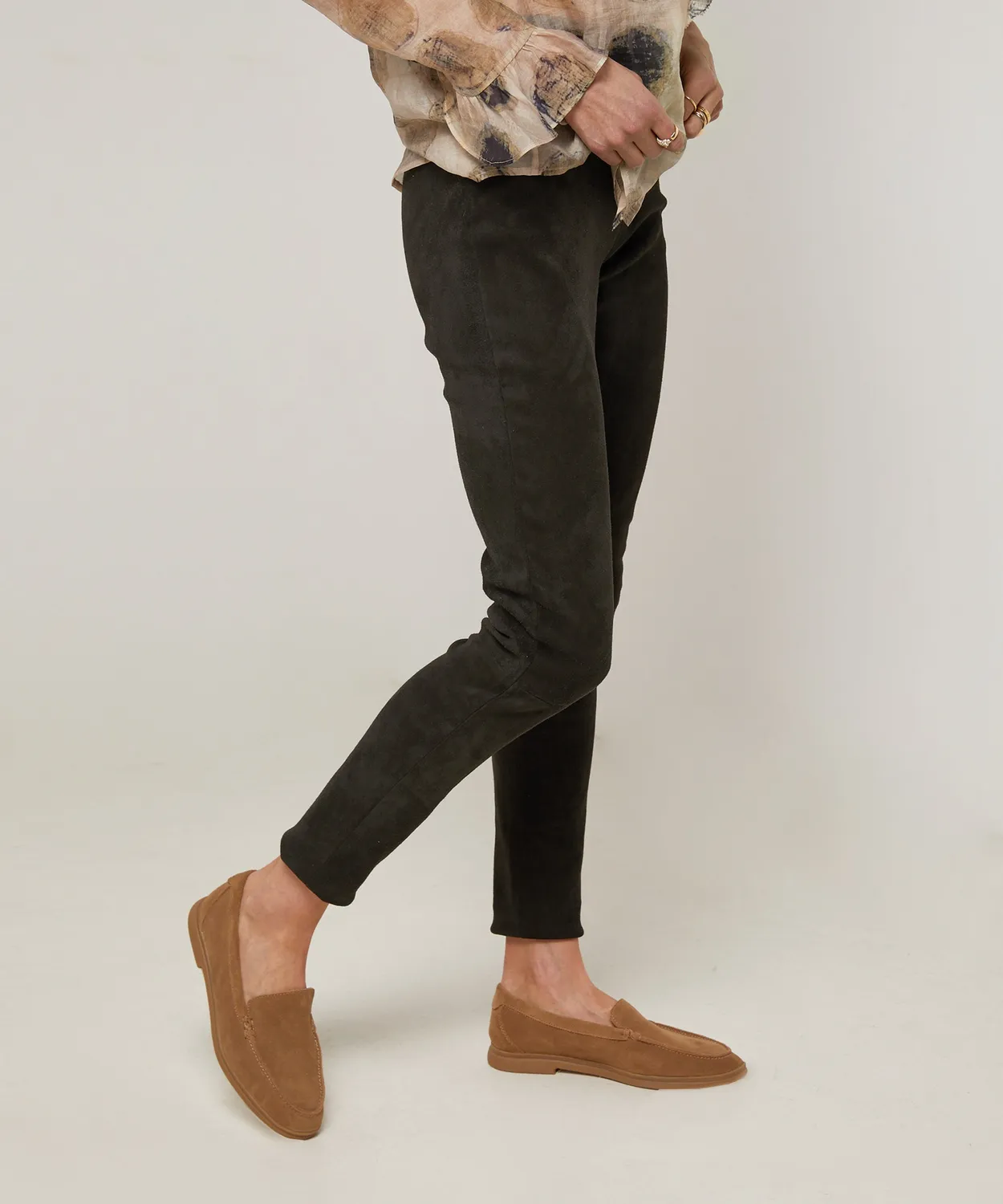 Rodier leggings pelle agnello verde abete