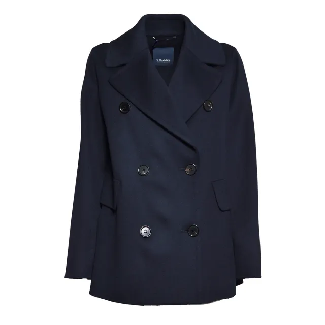 S Max Mara Camilla cappotto donna blu notte lana vergine