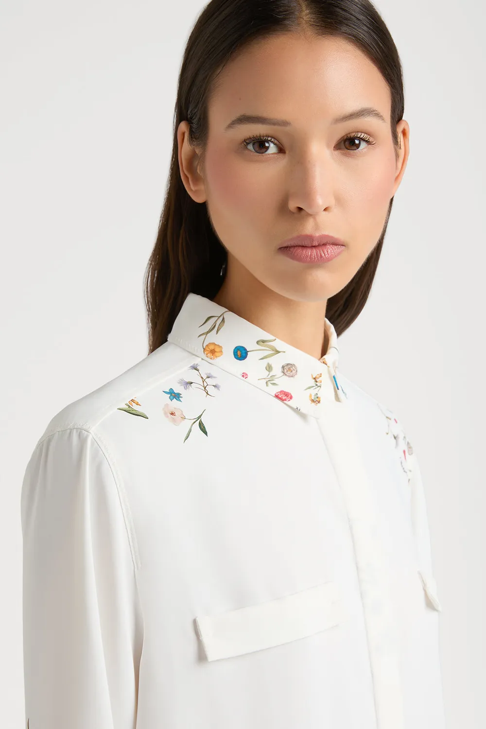PORTS 1961 PS25 PW125HLS01 camicia bianca stampa garden 34