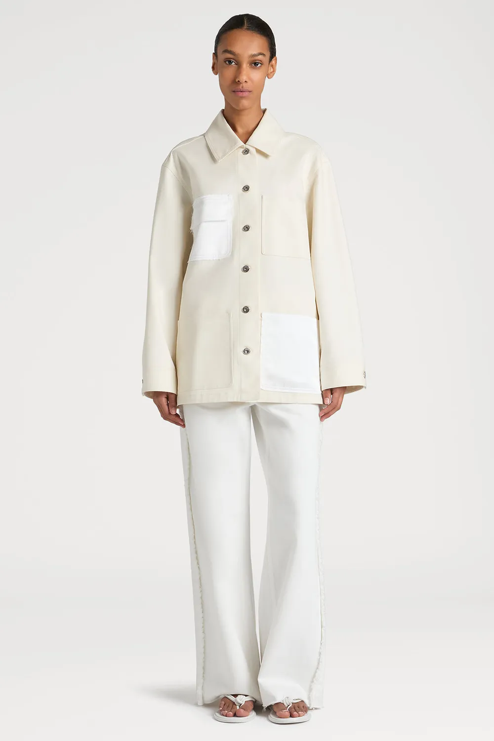 PORTS 1961 Chic Adventures parka optic white denim