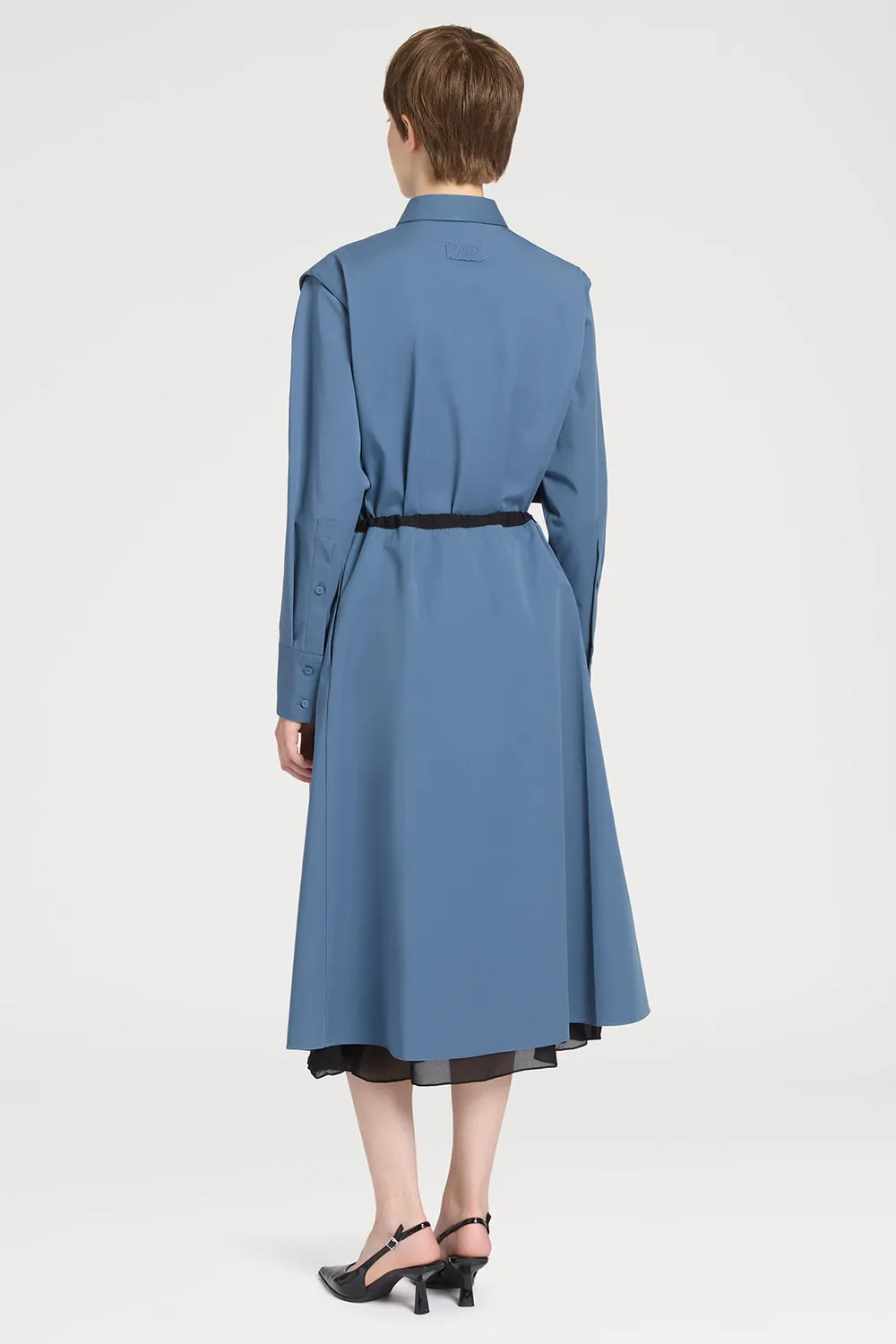 Ports 1961 Blue Skirt gonna blu grigia fiocco nero rifinita