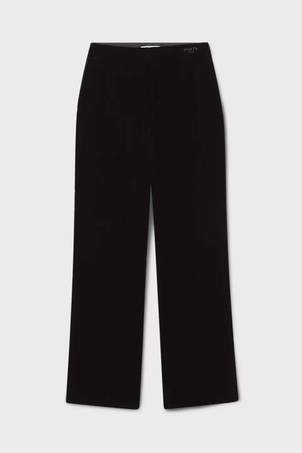 PORTS 1961 PW426TST01 pantaloni velluto nero vita alta