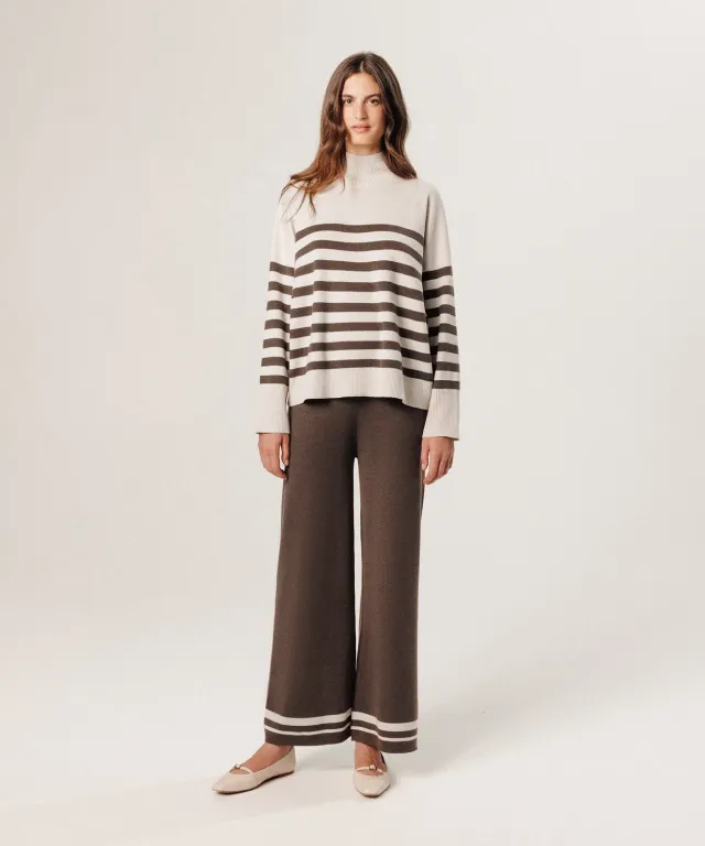 Rodier pantaloni larghi maglia havana brown taglia M