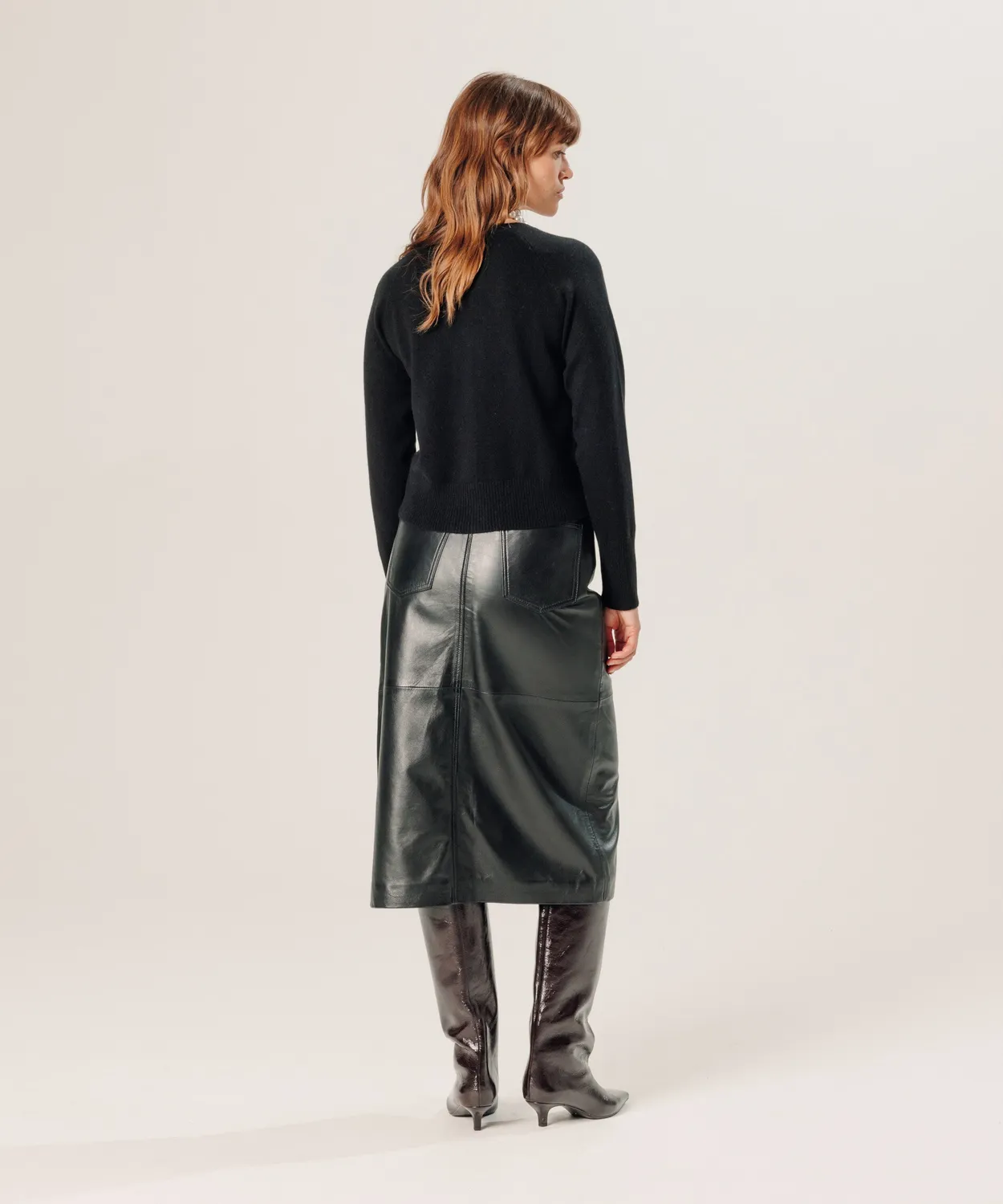 Rodier cardigan corto cashmere girocollo nero donna