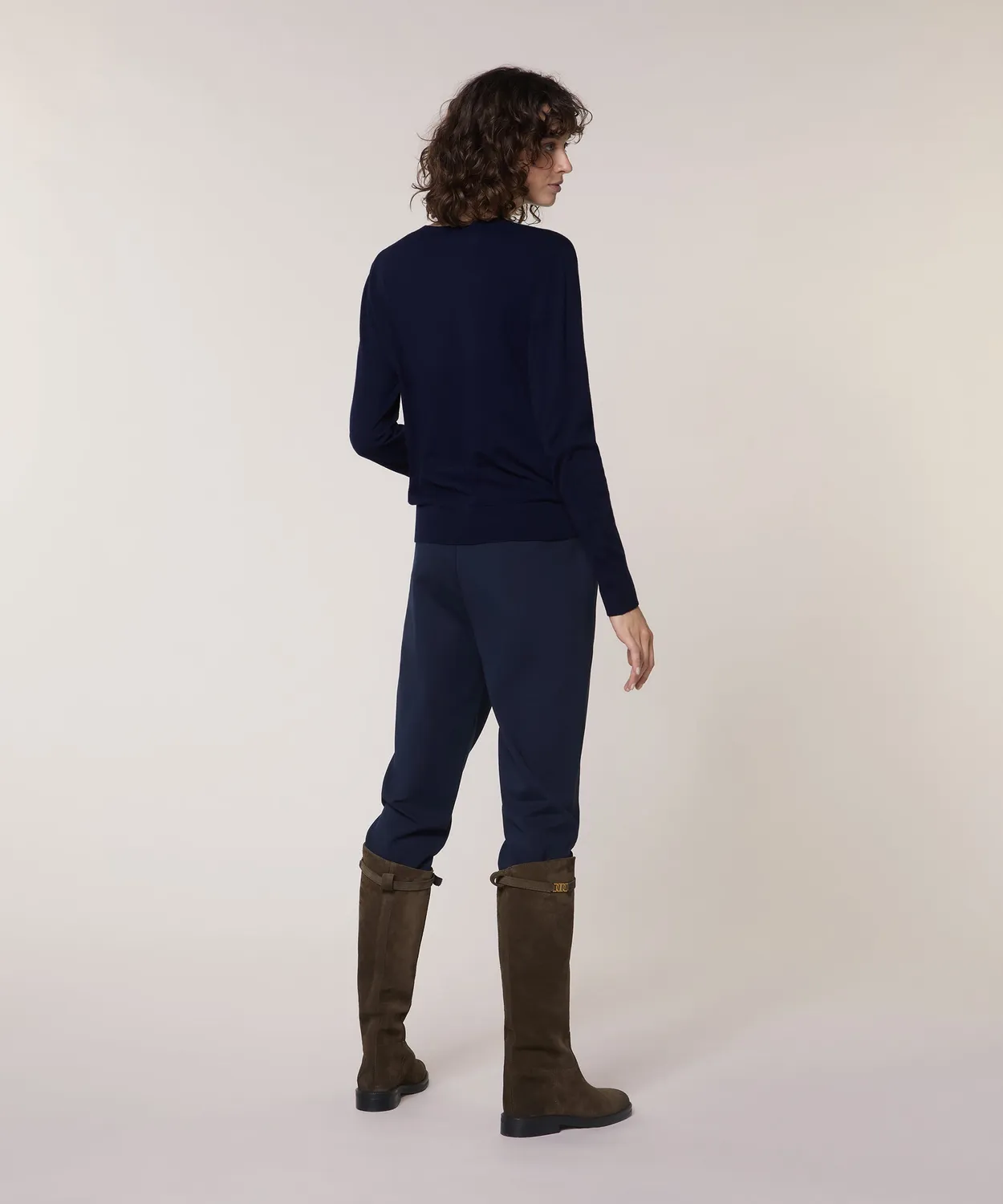 Rodier cardigan jacquard rombi blu navy maglia fine