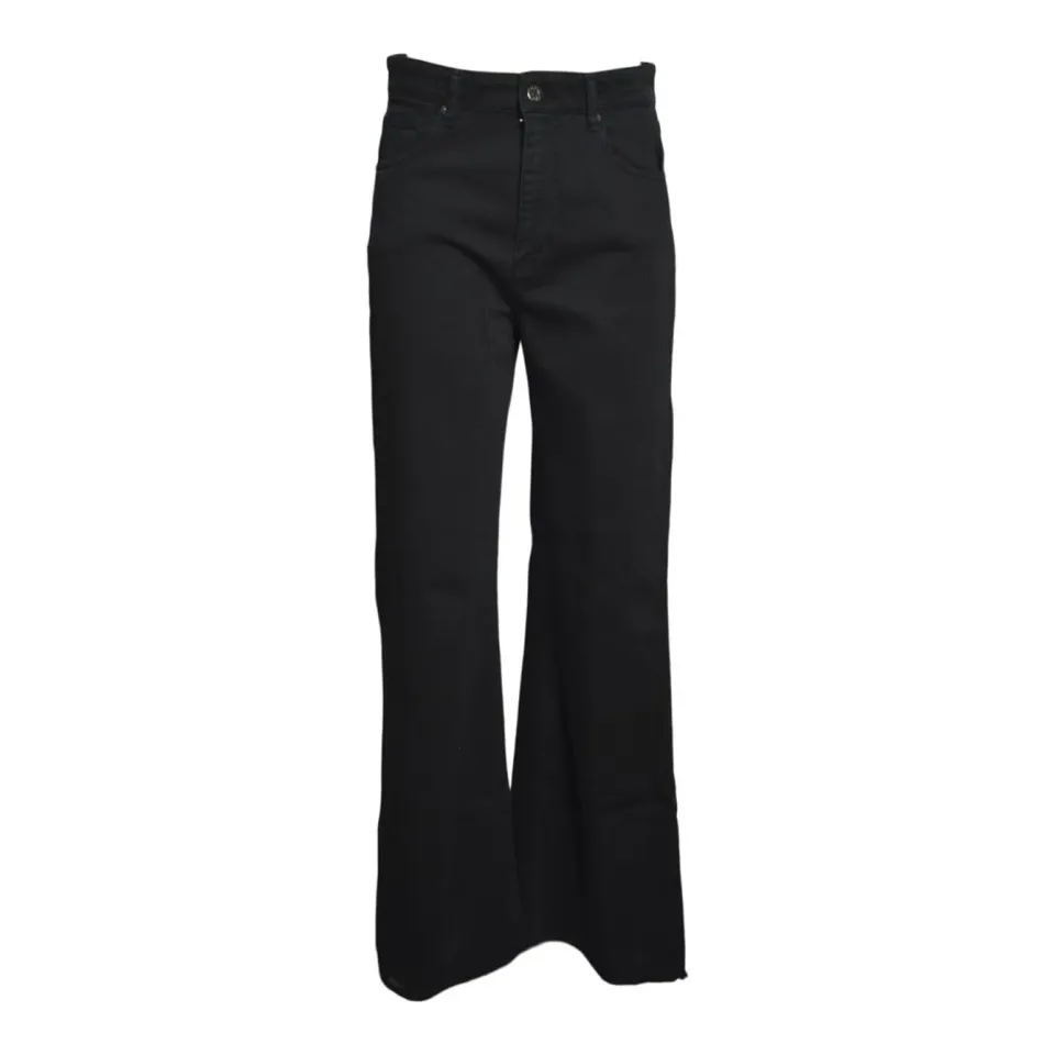 Solotre M1AB0159A99 pantalone nero elasticizzato