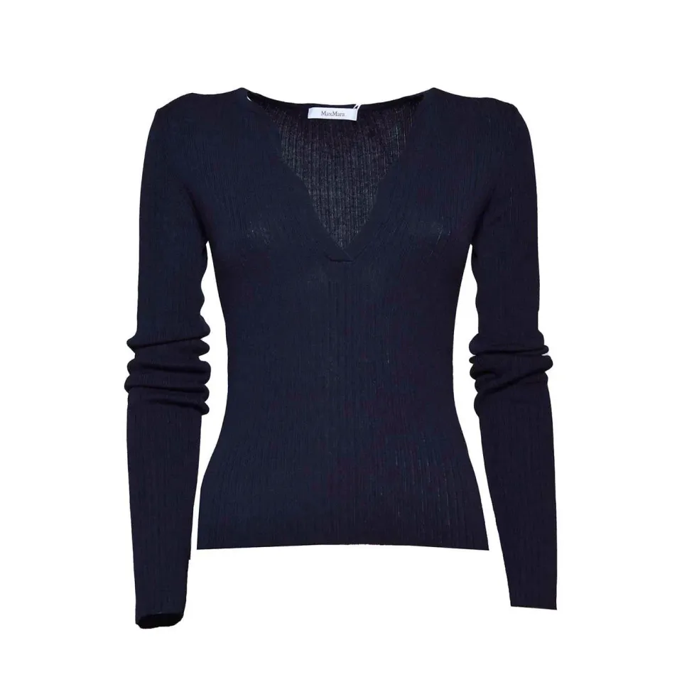 Max Mara Urlo maglia blu notte S seta cachemire