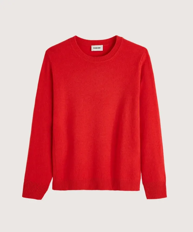 Rodier maglia girocollo cashmere 2 fili arancio corallo